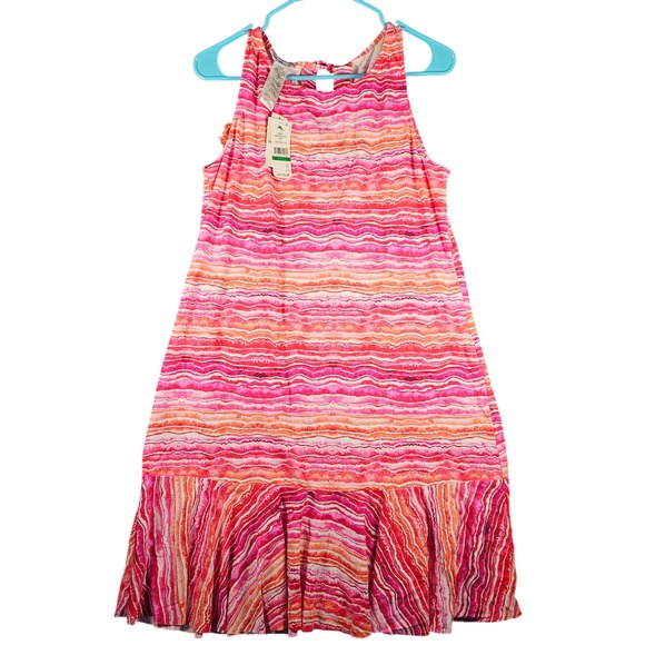 Tommy Bahama Dresses & Skirts - Tommy Bahama  Rainbow Hi Neck Spa Dress L Paradise Coral Pink Orange SS500031